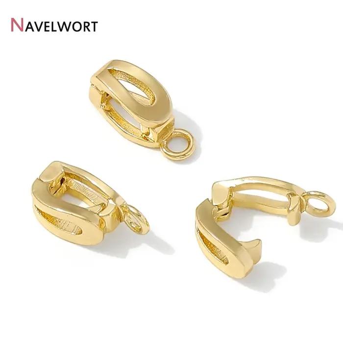 Fermoirs de connecteur d'extrémité de Bracelet en métal en laiton plaqué or 18 carats