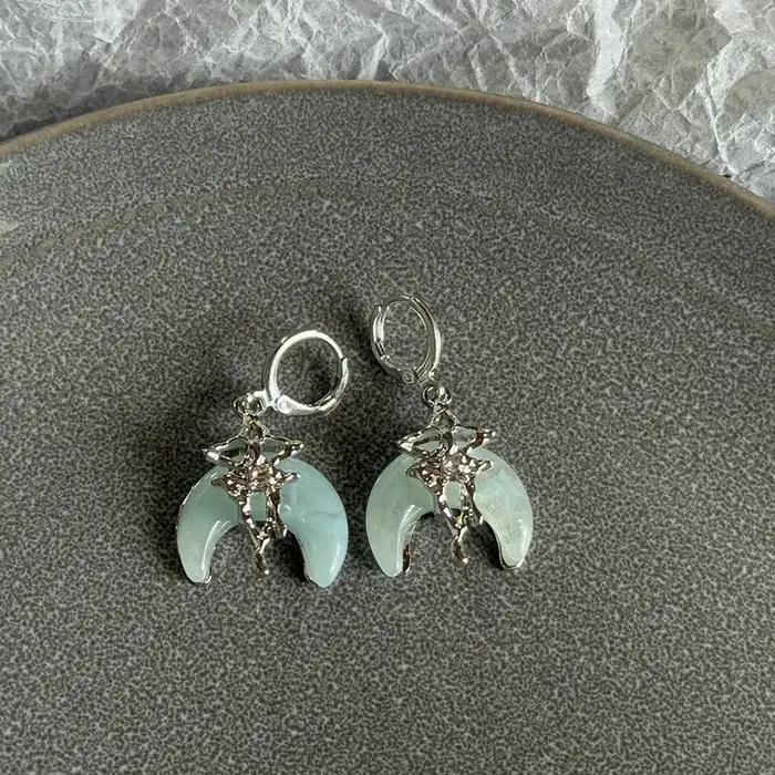 Y2K Sun Moon – boucles d'oreilles créoles en acier inoxydable pour femmes