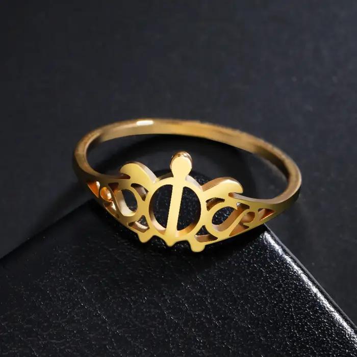 COOLTIME Bague tortue de mer en acier inoxydable pour hommes et femmes