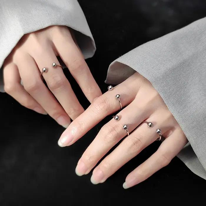 La Monada perle femmes bague 925 en argent Sterling bagues minimalistes
