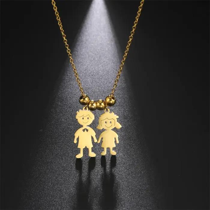 Collier en acier inoxydable pour garçons et filles