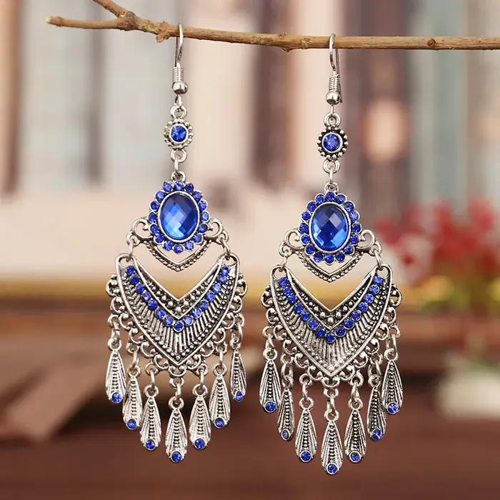 Boucles d'Oreilles Goutte d'Eau Bleu Royal