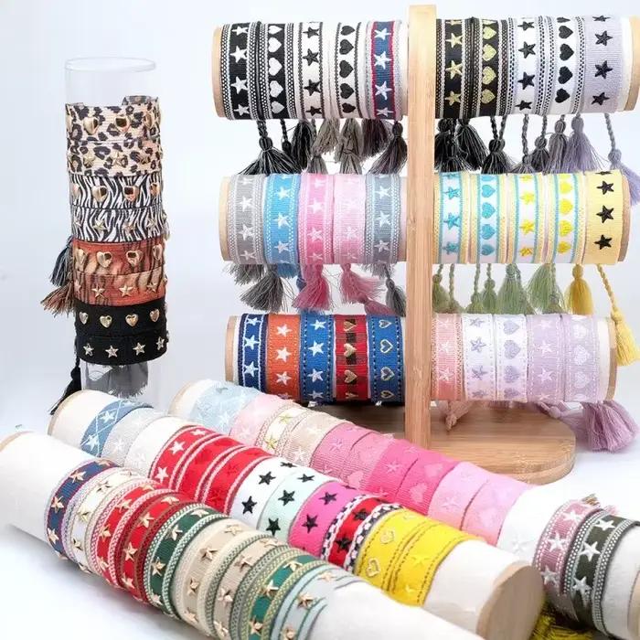 Bracelet avec Logo étoile brodé de Style ethnique bohémien pour femmes