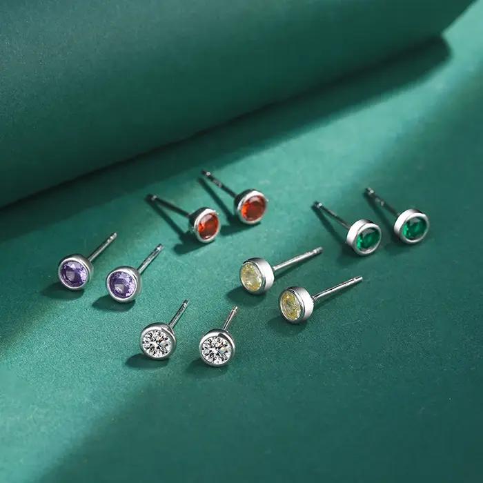Boucles d'Oreilles Rondes en Diamant pour Femme