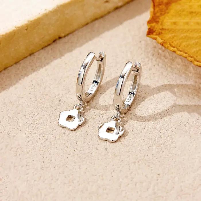 ANDYWEN 925 argent fleur balancent oreille manchette