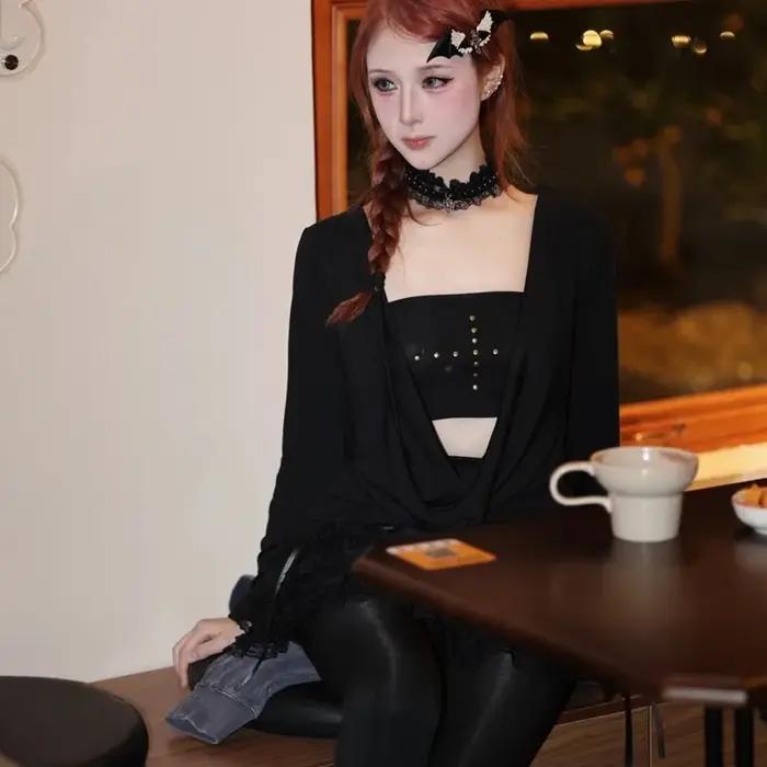 Collier Ras du Cou Lolita Cosplay Bijou Féminin Dentelle Élégante Accessoire de Costume pour Jeu de Rôle Fête Cadeau Kawaii