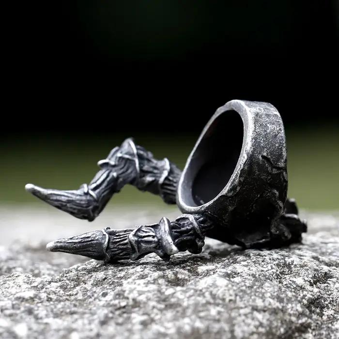 2023 nouveau Vintage gothique acier crâne anneaux homme Punk Rock hommes anneau lourd sucre