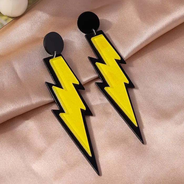 Aihua 22 couleurs coloré foudre pendentif boucles d'oreilles pour les femmes à la mode cerceau tonnerre