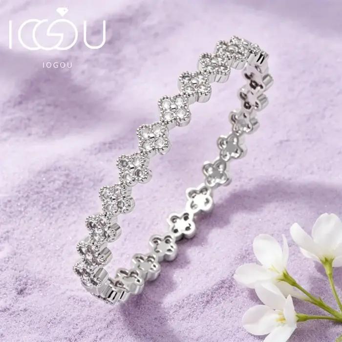 IOGOU – Bracelet classique en Moissanite de 2.5mm pour femmes