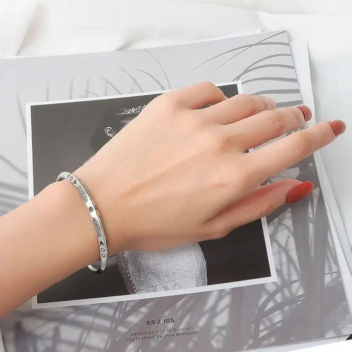 Buyee-Bracelet circulaire en argent regardé 925 pour femme