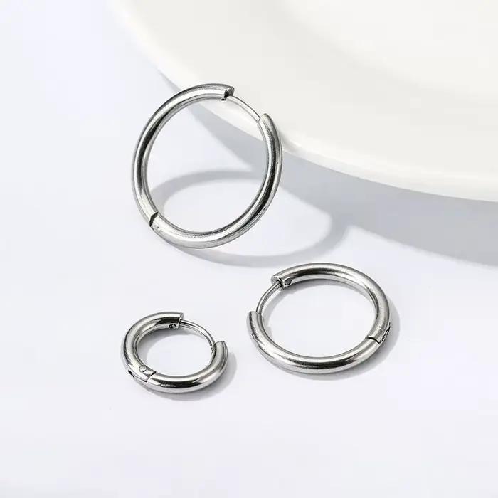 Boucles créoles en acier inoxydable SMYXY unisexes pour femmes hommes piercing cartilage tragus style punk occasionnels