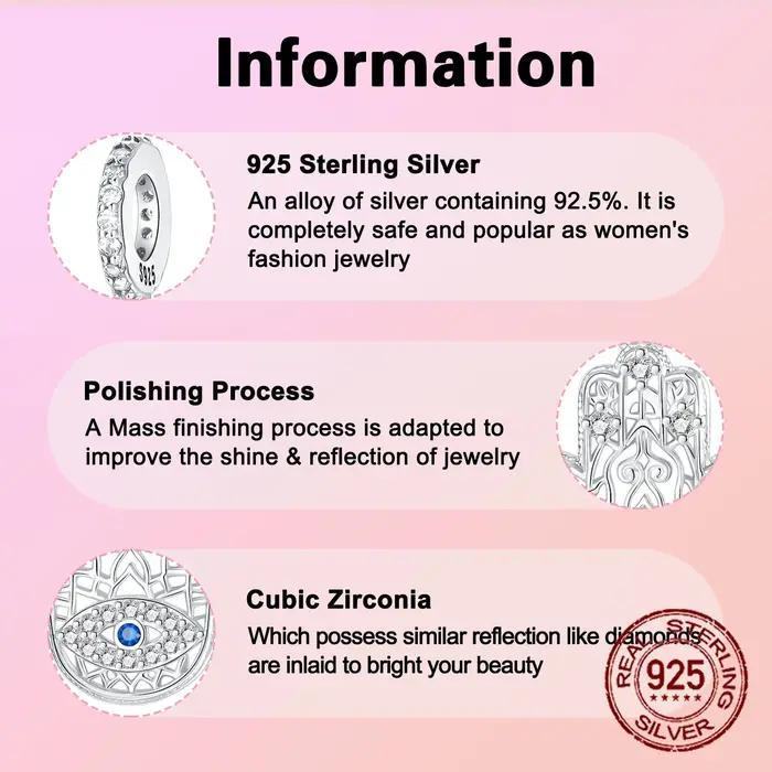 Bracelet Main de Fatima Talisman en Argent Sterling 925 Zircon Blanc Protection Symbole Chance Occasion Spéciale Femmes Bijoux