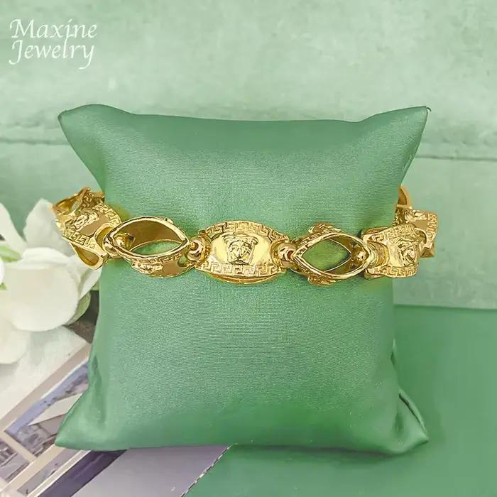 Ensemble de bijoux hip-hop avec collier et bracelet en chaîne longue dorée originale de 24,8 pouces pour homme, bijoux de fiançailles, cadeaux de luxe pour les fêtes