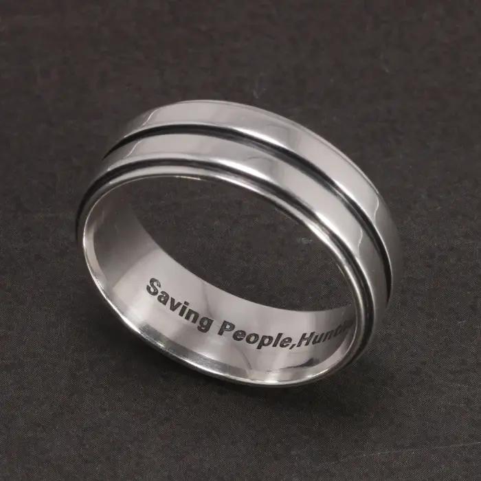 Dean Winchester Bague Authentique Argent 925 Aphorisme surnaturel Gravure Économiser des gens