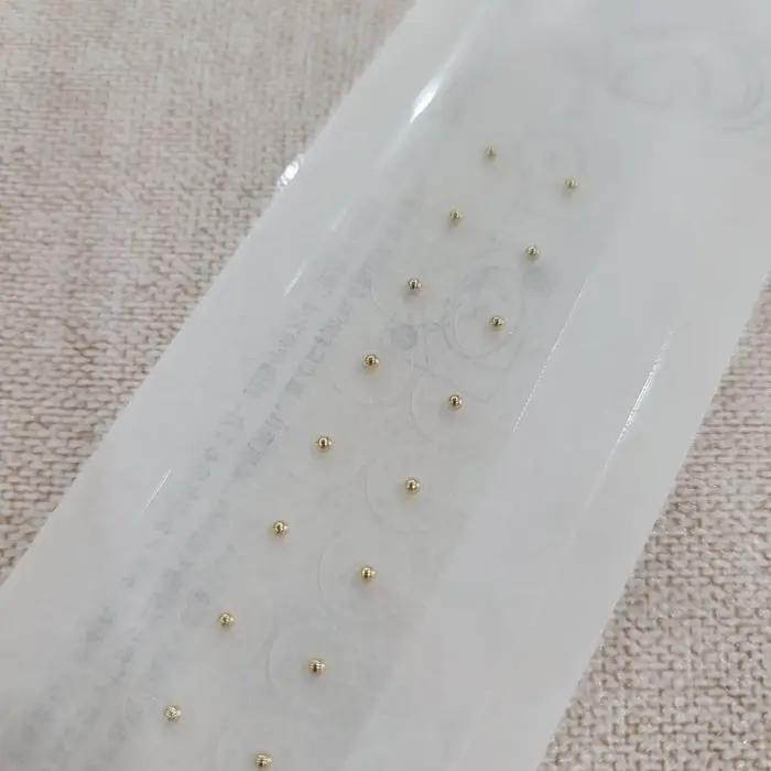 Graines d'oreille en or 24K, pierre précieuse en cristal, perle magnétique, bande transparente, autocollant auriculaire, graines d'oreille, Acupuncture