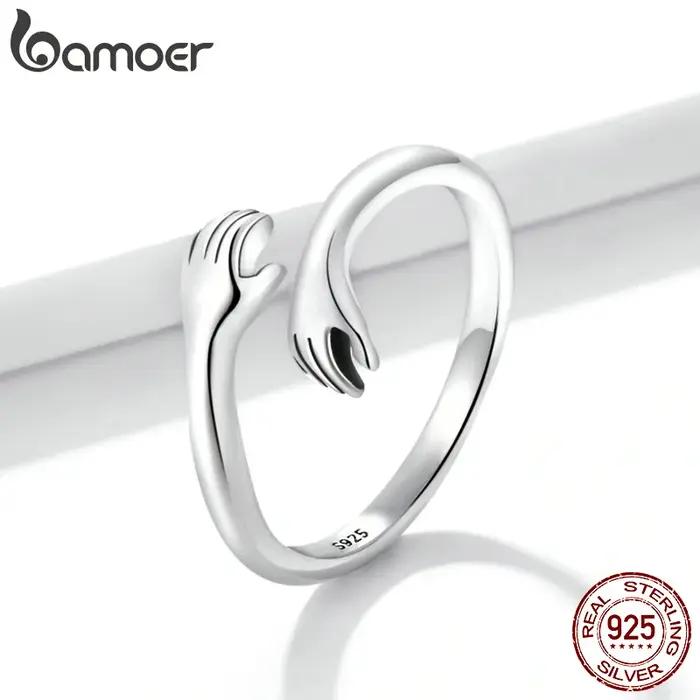 Bague en argent sterling 925 ajustable et hypoallergénique pour femme avec design unique et tendance cadeau pour occasions spéciales