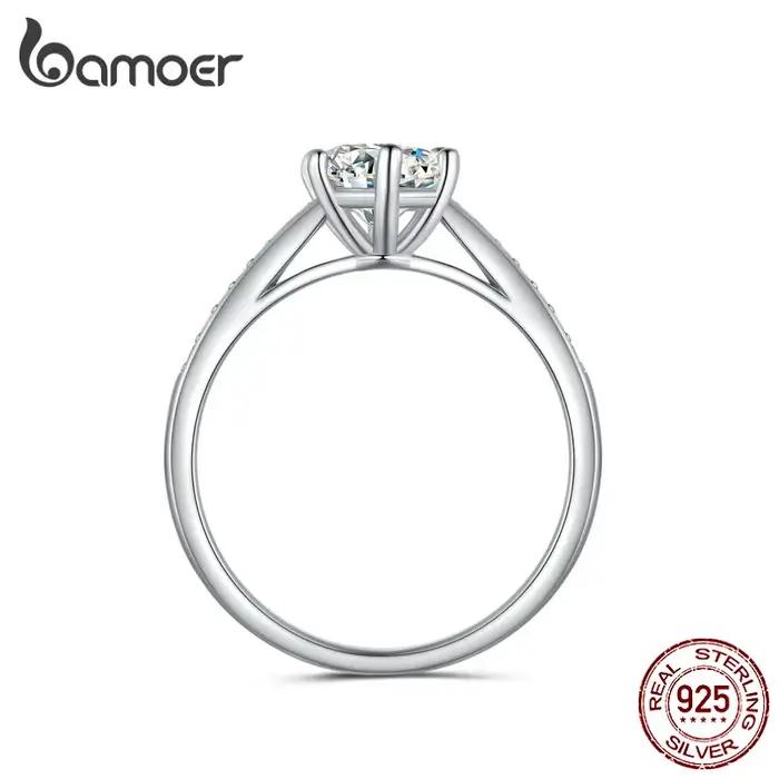BAMOER D couleur Moissanite bague pour femmes diamant