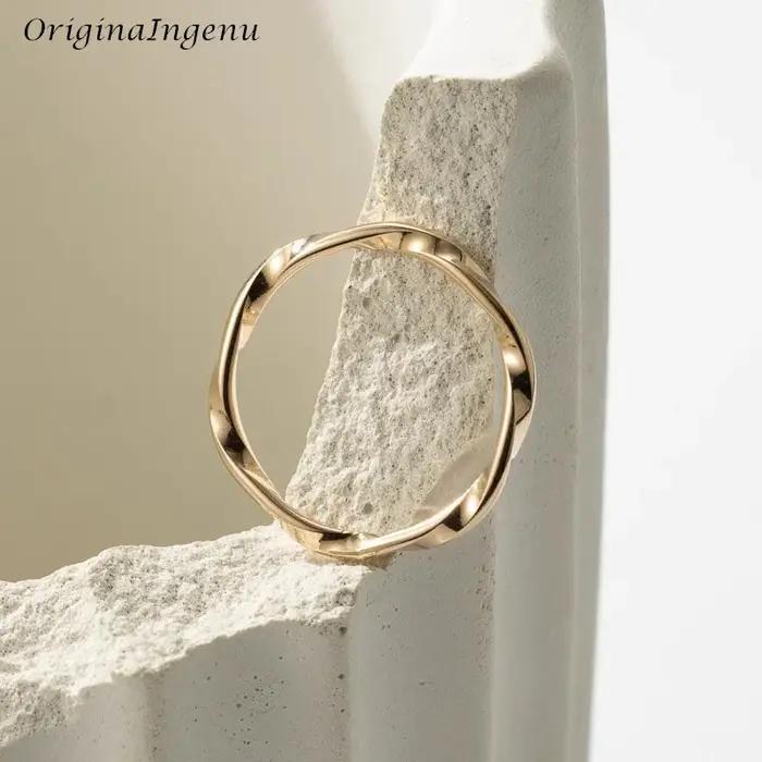 Anneau de début rempli d'or 14 carats pour les femmes, bijoux de degré d'âge mûr, fait à la main, mi