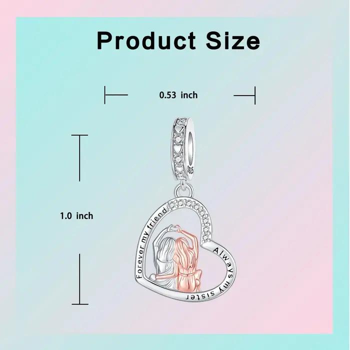 Breloques d'amour en argent sterling 925 pour mère