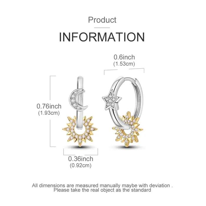Boucles d'oreilles originales en argent Sterling 925