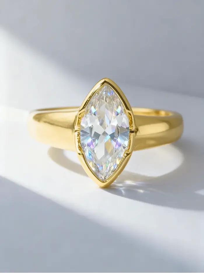 Bague en argent Sterling 925 en Zircon Marquise brillant