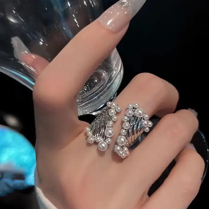 Bague en émail goutte à goutte colorée réglable pour femmes