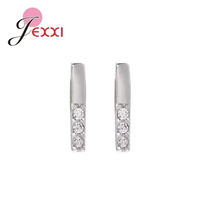 Boucles d'oreilles en argent sterling 925 zirconium blanc mignon romantique pour femmes et filles occasions spéciales fiançailles mariage