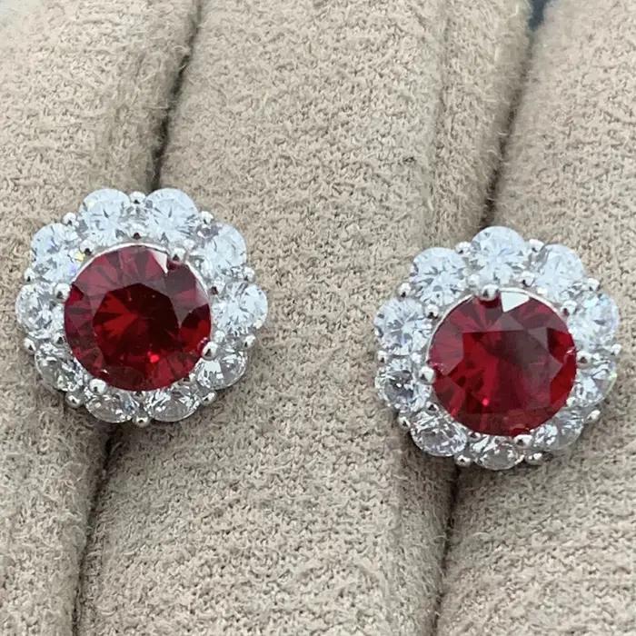 Boucles d'oreilles rondes en argent regardé 925