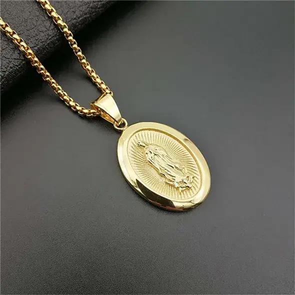 Collier avec Pendentif Vierge Marie pour Femme et Fille, Bijoux en Or de Notre Dame, Vente en Gros