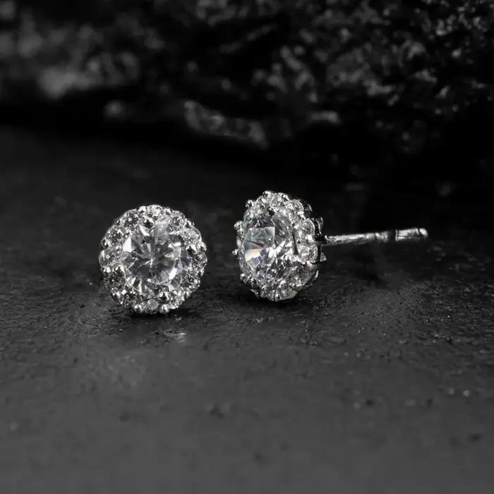 Boucles d'oreilles géométriques en zircone cubique élégantes pour femmes et hommes bijoux fantaisie à la mode occasions spéciales cadeau d'anniv