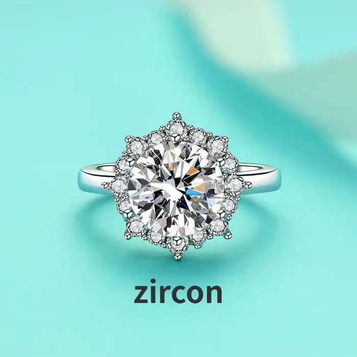 PomerceJelly Luxe 3 Carat Moissanite Diamant Bijoux S925 Bague De Mariage En Argent Sterling Pour Le