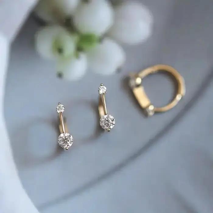 Boucles d'oreilles en argent regardé 925 pour filles