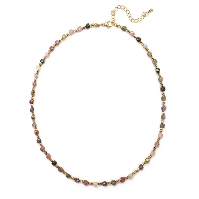 ZMZY 4MM pierre exquise Vintage pierre naturelle perles collier femmes empilées bijoux Boho bijoux c