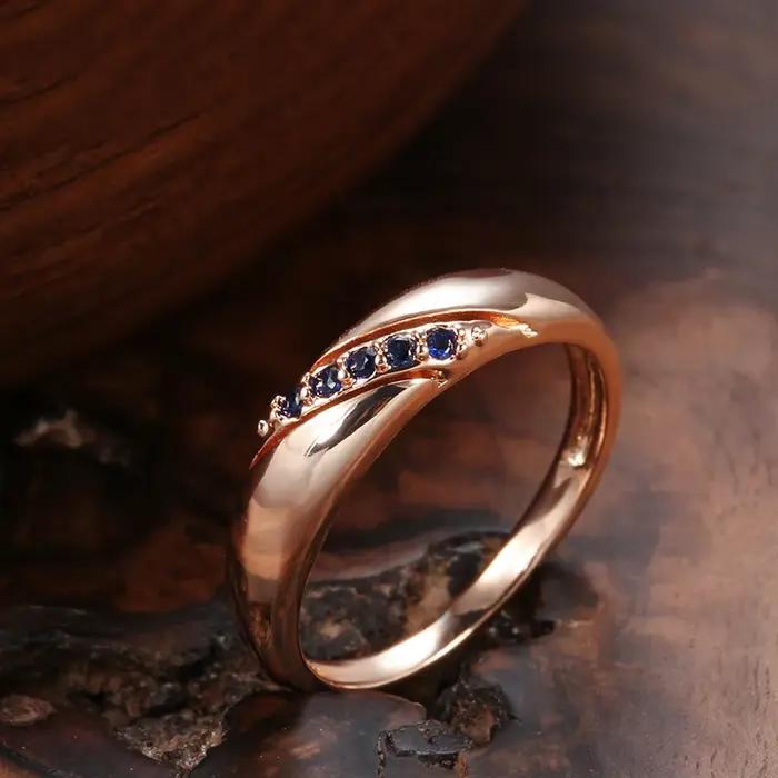 Kinel – bague de luxe Vintage en Zircon naturel bleu pour femmes