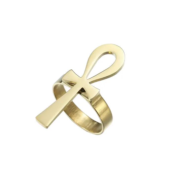 HOUWU Ankh bague pour femmes filles croix égyptienne africaine breloques bague bijoux pas de décolor