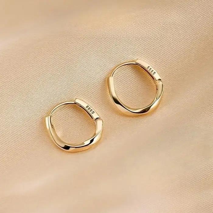 Boucles d'oreilles rondes simples en argent Sterling 925 pour femmes