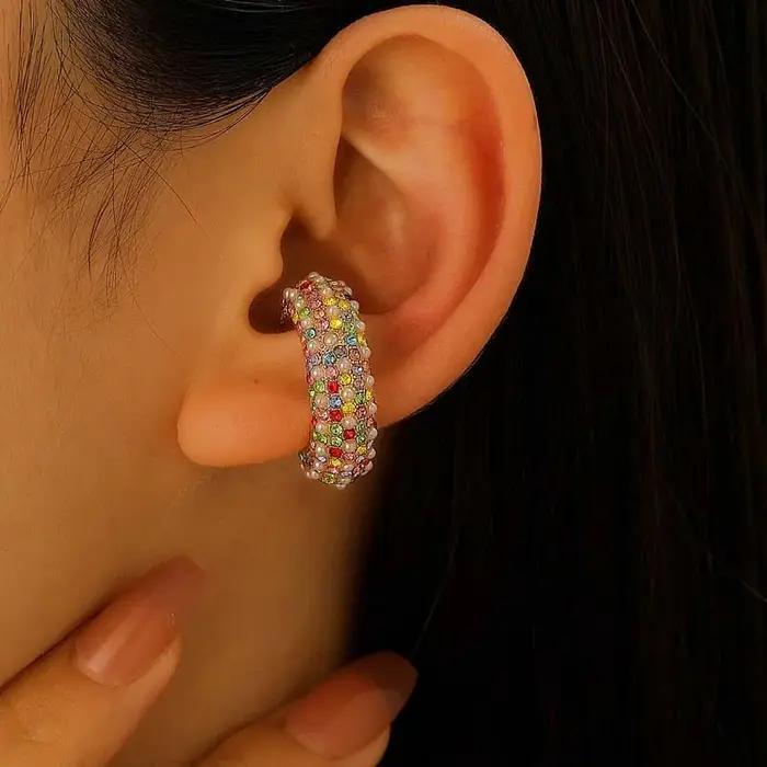 Boucles d'oreilles de luxe en cristal coloré pour femmes
