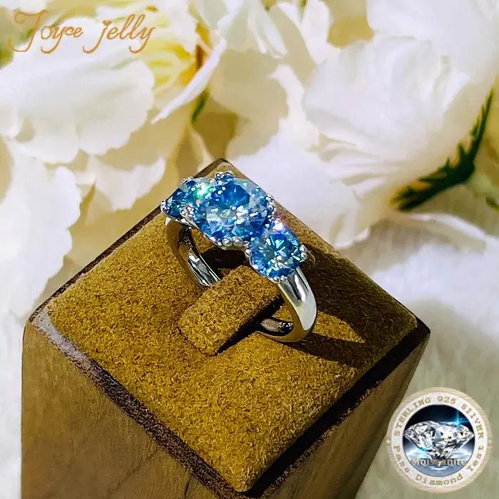 PomerceJelly-Bague en diamant Moissanite pour femme