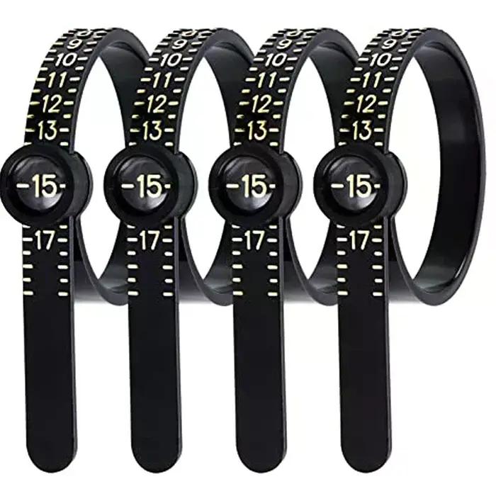 Outil de mesure de taille de bague UK/US/EU avec loupe
