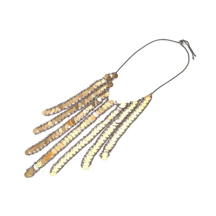 Collier cascade vintage en métal pour femme