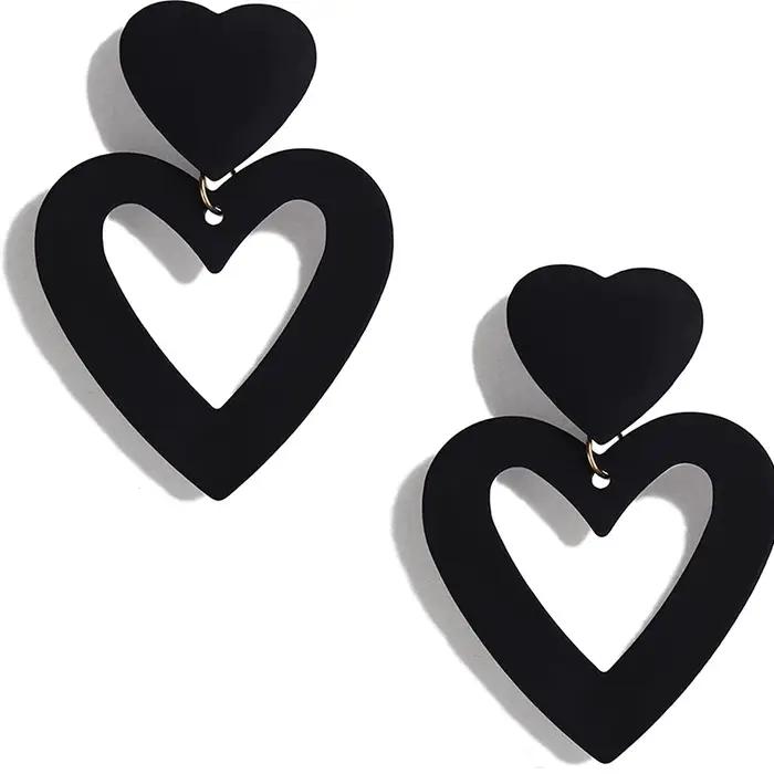 Boucles d'oreilles coeur pendantes Conversation
