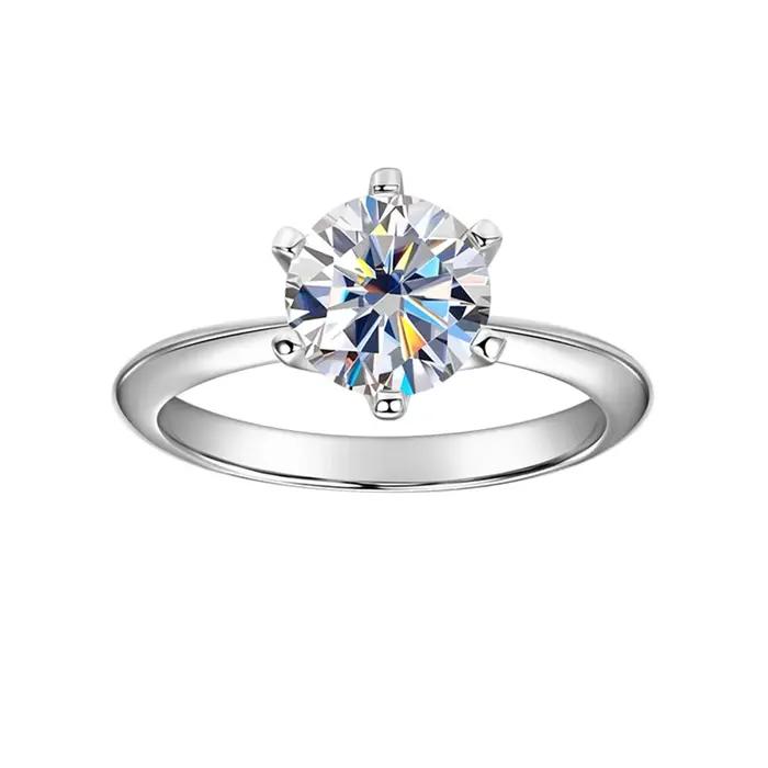 Bague IOGOU en argent sterling 925 sertie de moissanite pour alliance de mariage et occasions spéciales femmes elegance vintage classic trendy fashion