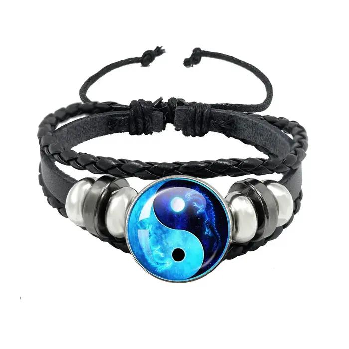 Yin Composer-Bracelet à Breloques Noir et Blanc pour Homme et Femme