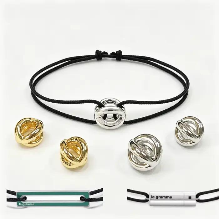 Bracelet en argent sterling 925 de luxe français, unisexe, réglable, rectangulaire, bijoux de mode, cadeau pour hommes et femmes