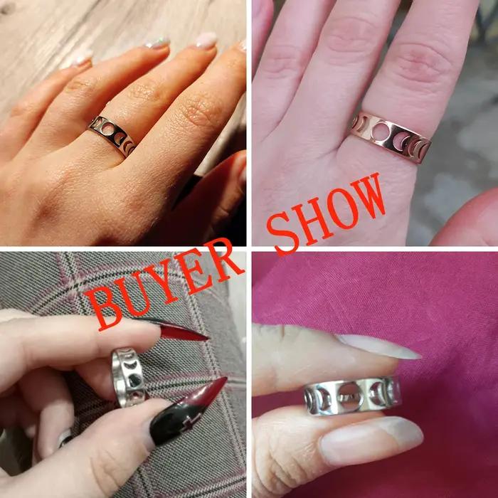 Teamer Bague en forme de croissant de lune pour femmes