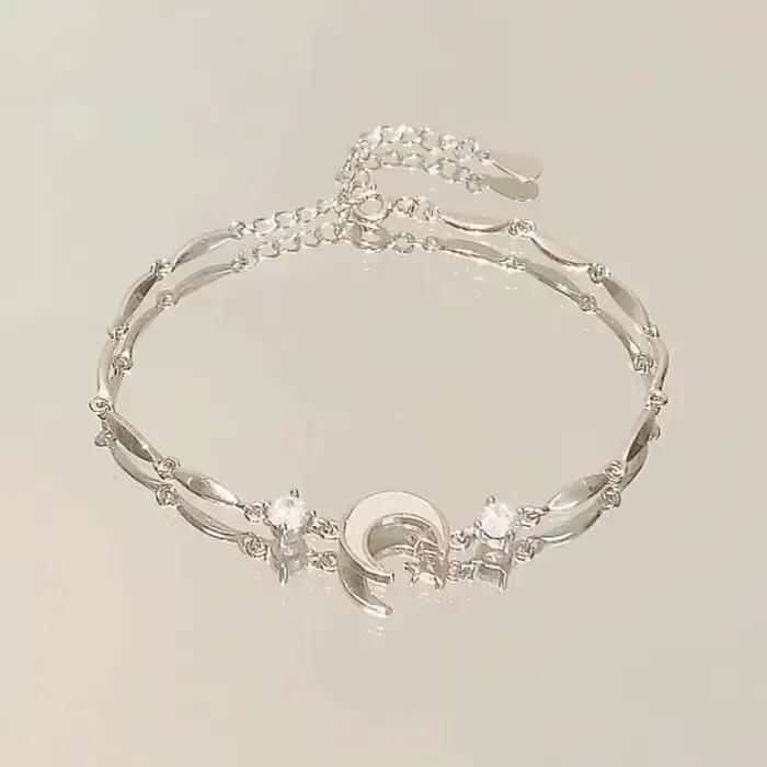 Bracelet en fleur de cerisier en Zircon rose pour femmes et filles