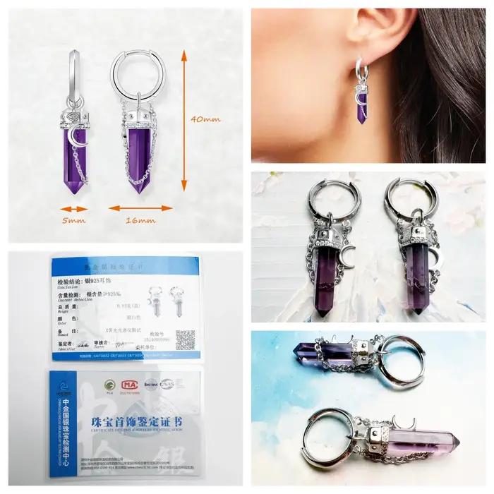 Boucles d'oreilles créoles hexagonales en argent Sterling 925 pour femmes et hommes, bijoux vintage à offrir pour les occasions spéciales