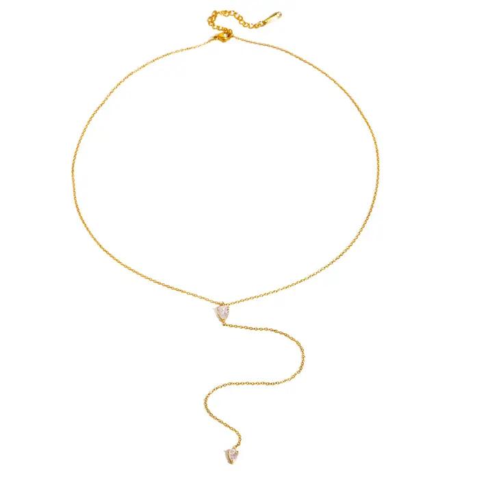 Zora – pendentif minimaliste en strass blancs pour femmes