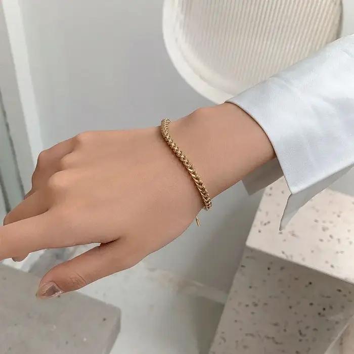 Bracelet ajustable à nœud coulissant pour femme - Acier chirurgical hypoallergénique - Chaîne de luxe minimaliste