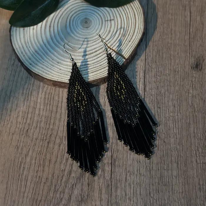Boucles d'oreilles en perles de rocaille, style bohème, pendantes, franges perlées, perles de verre, bijoux faits à la main pour femmes, adaptés à un usage quotidien